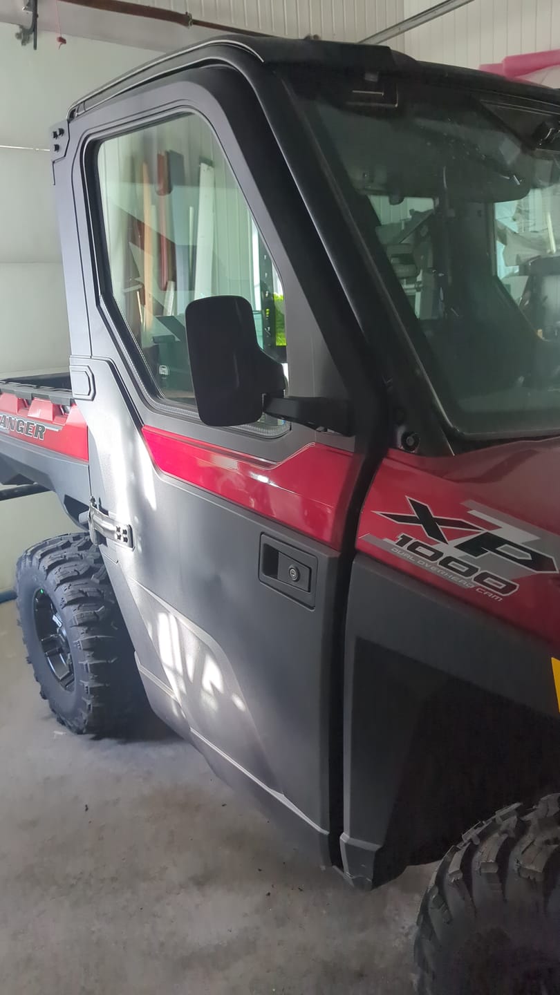 Customer photo review of Door Mounted Side View Mirrors for Polaris Ranger/ Commercial Pro XD (1 Pair)