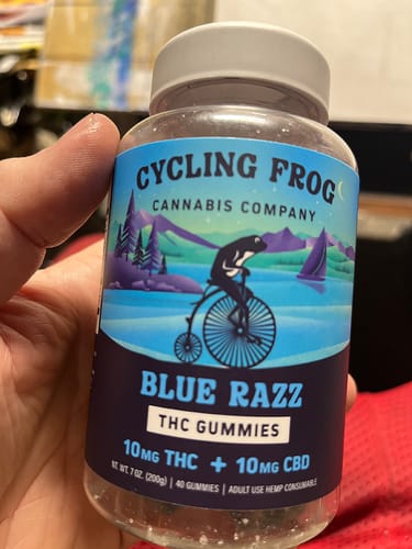 Customer photo review of BlueRazz Gummies, 10mg THC + 10mg CBD