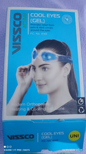 Customer photo review of Vissco Cool Eyes (Gel), Eye Relaxing Mask For Puffy Tired Eyes, Dark Circles, Instant Pain Relief, Dry Eyes, Redness - Universal (Blue)