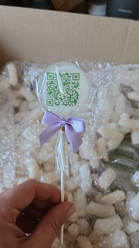 Customer photo review of Logo im Lolli (Geschäftskunden) - Werbegeschenk mit logo