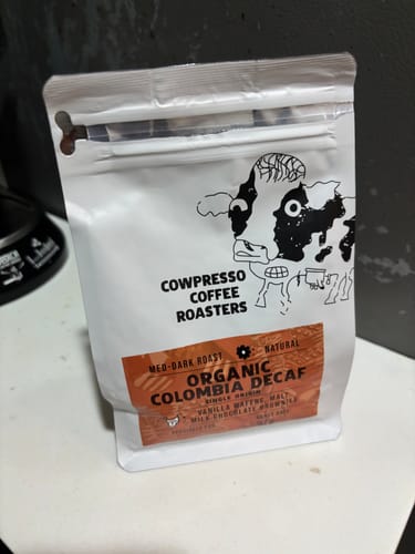 Customer photo review of Organic DECAF Colombia Maragogipe