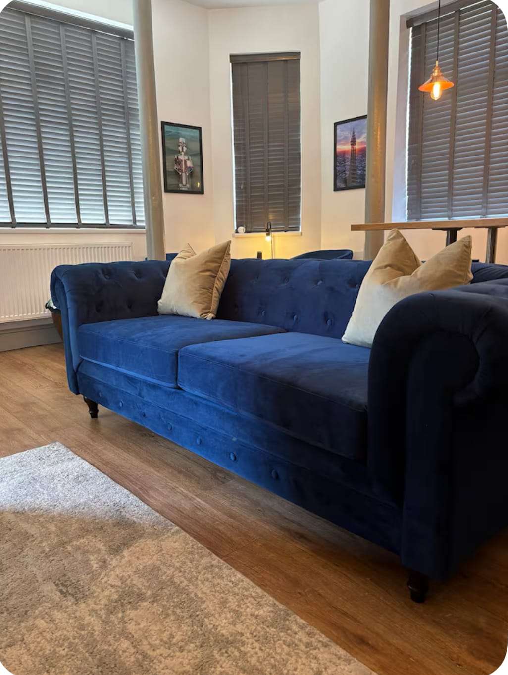 Customer photo review of Chesterfield 3 Seater - Plush Blue