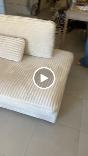Customer video review of Canapé d'angle velours côtelé grand épaisseur VENDOME