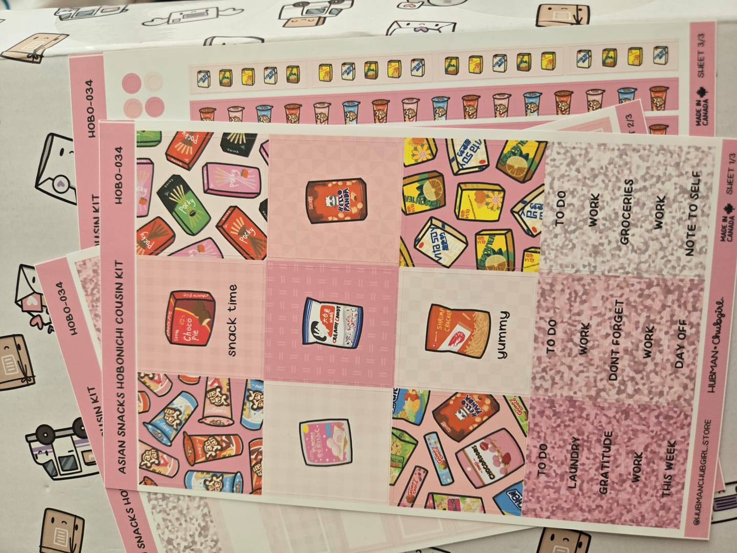 Customer photo review of Asian Snacks Theme Hobonichi Cousin Weekly Kit (Set of 3)
