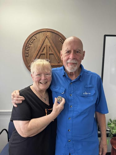 Customer photo review of 1 to 50 Year Rosie Recovery Strength AA/NA Medallions - Tri-Plate Chips/Coins