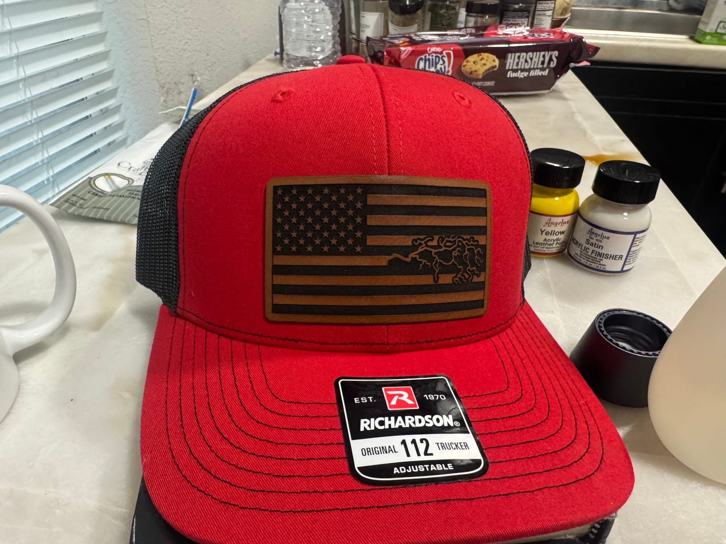 Customer photo review of Custom Logo Leather Patch Hats