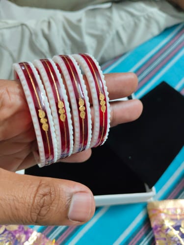 Customer photo review of Red – “Crimson Charm Women’s Bangle”