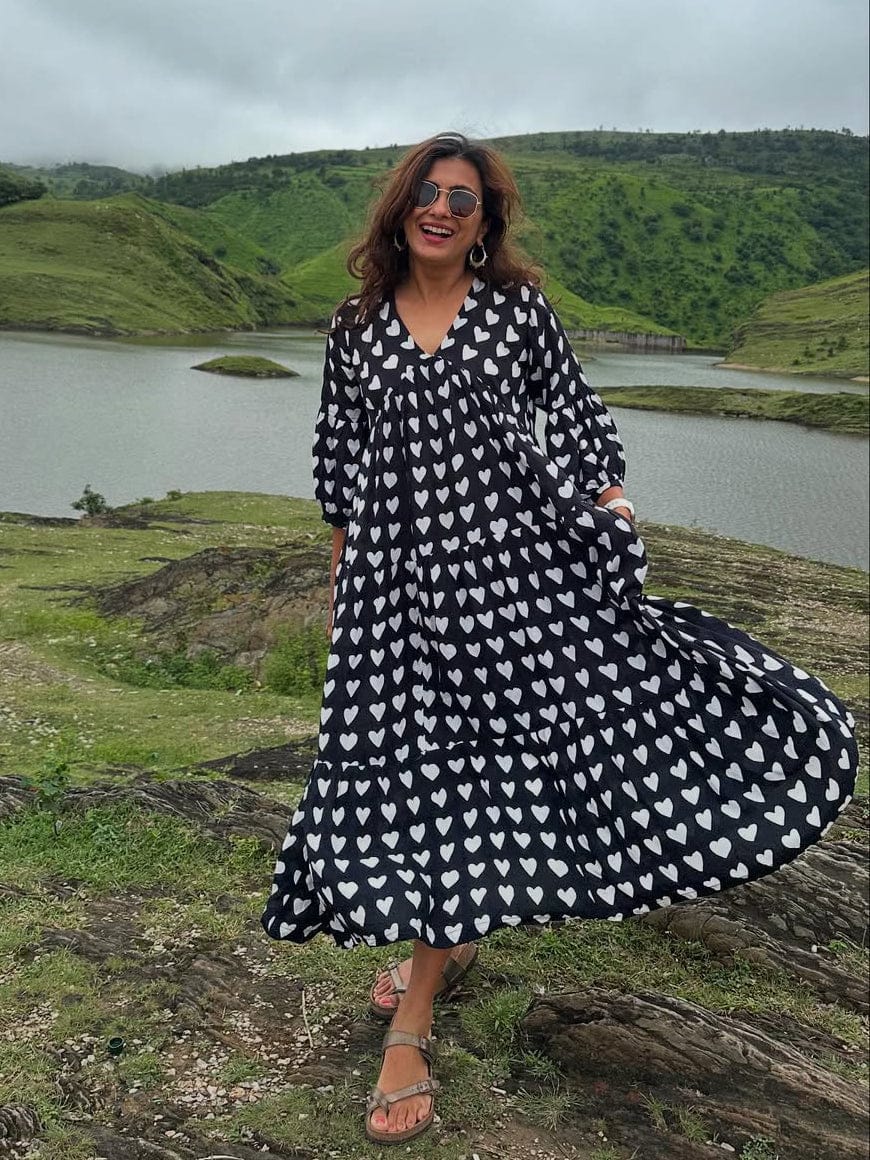 Customer photo review of Lover Black Modal Maxi Dress