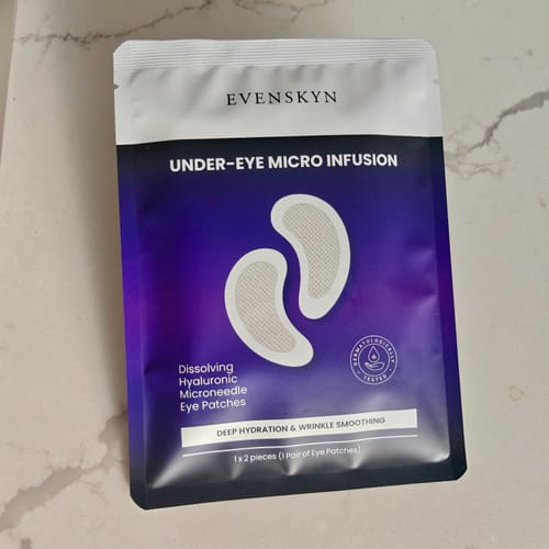 Customer photo review of Under-Eye Micro Infusion Dissolving Hyaluronic Microneedle Eye Patches