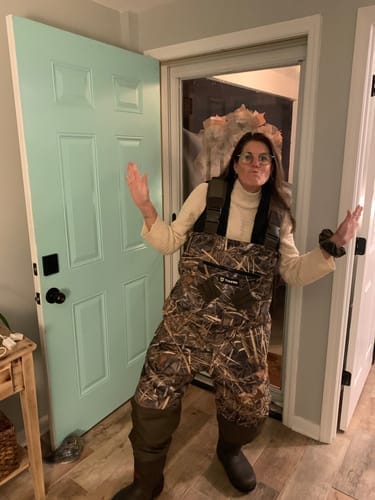 Customer photo review of TorridWade Heated Duck Waterfowl Hunting Breathable Chest Waders