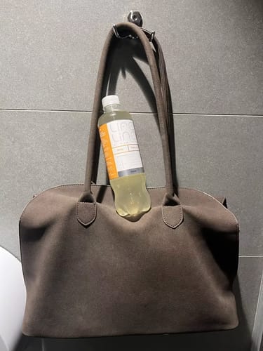 Customer photo review of Joan Vegan Suede Bag