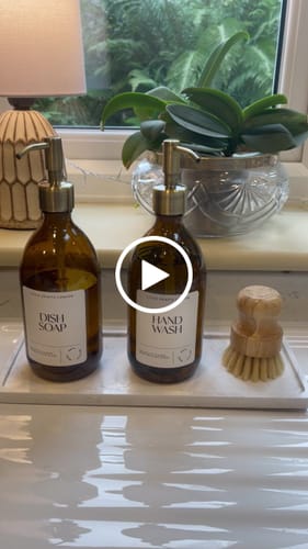 Customer video review of Set of 2 Amber Glass Bottles 500 ML Long tray & Dish Brush