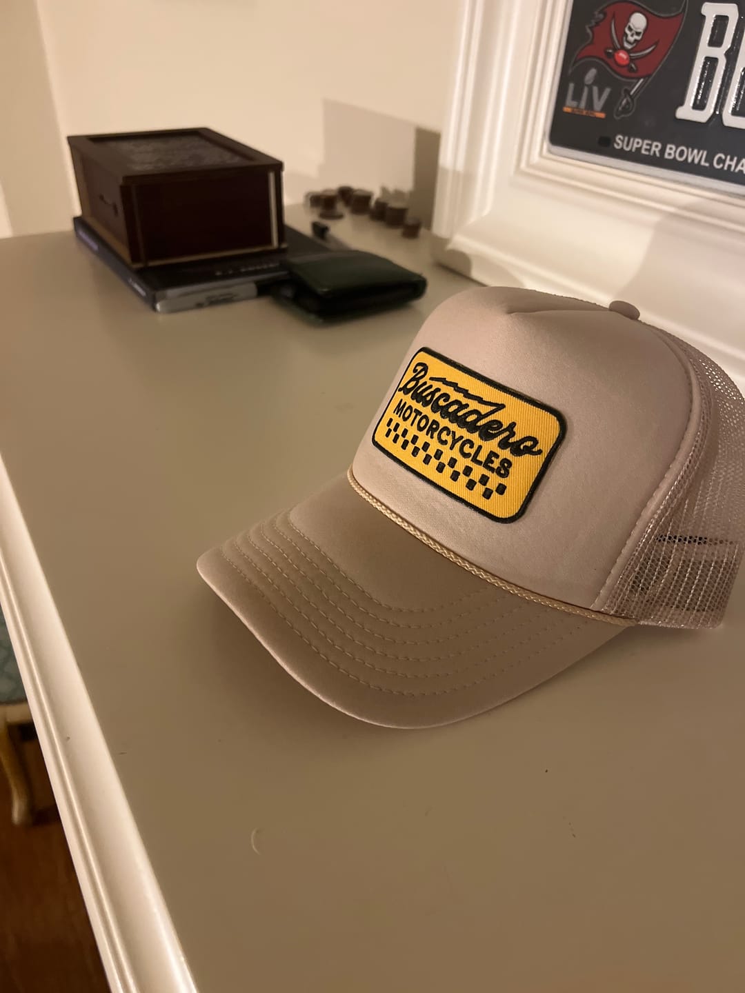 Customer photo review of 'Banner’ Foam Trucker Hat - Off White
