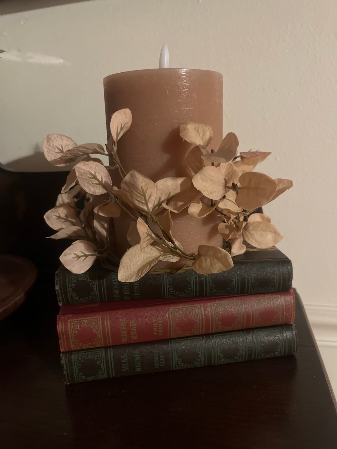 Customer photo review of Beige Eucalyptus Candle Ring | Small