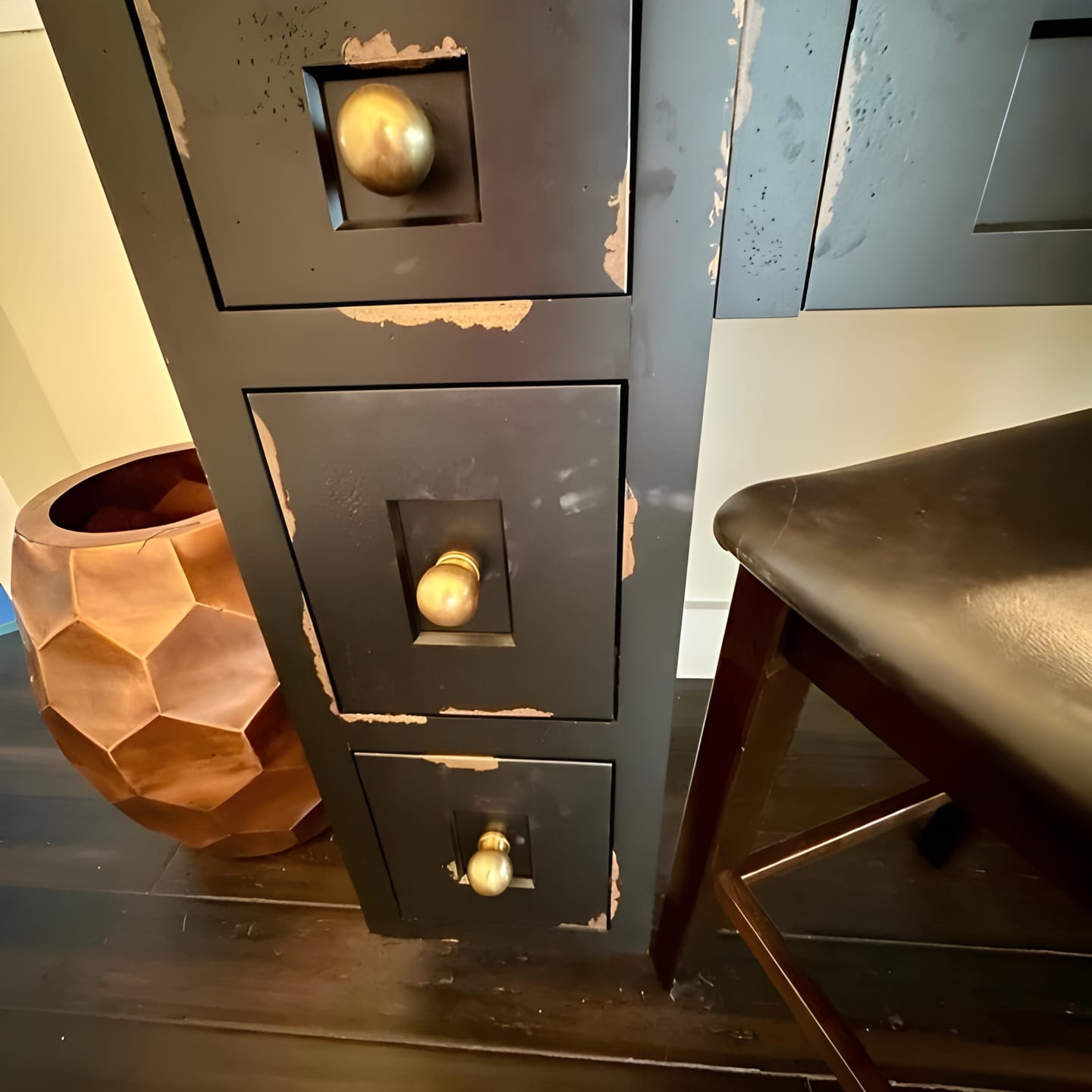 Customer photo review of Brass Ball Knob - Antique Brass