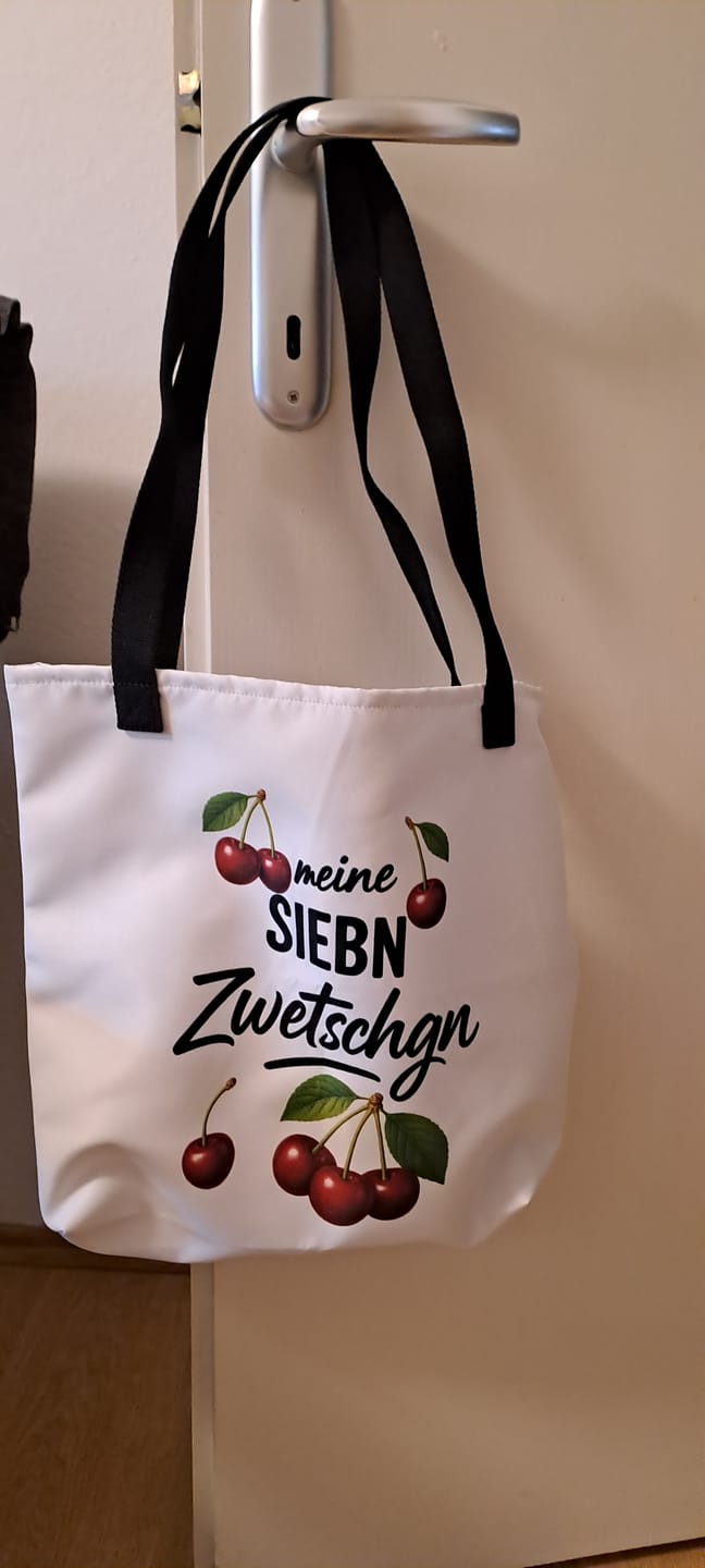 Customer photo review of Meine Siebn Zwetschgn – Stoffbeutel