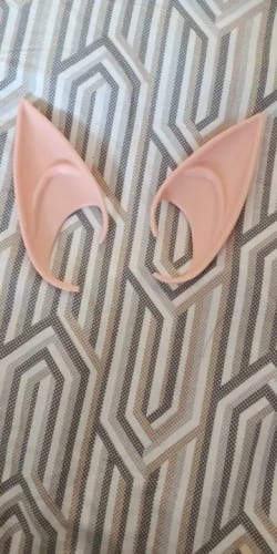 Customer photo review of Mysterious Angel Elf Ears Latex Ears for Fairy Cosplay Costume Accessories Halloween Decoration Photo Props Adult Kids Toys