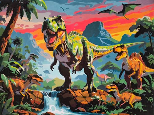Customer photo review of Jurassic World Dinosaur Valley - Paint by Numbers Kit