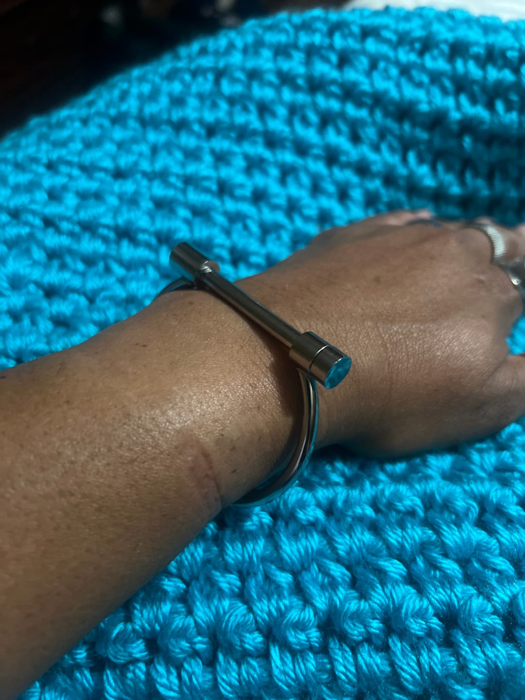 Customer photo review of Tabitha Stainless Steel Bar Bangle