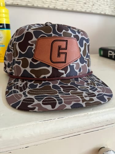 Customer photo review of Custom Leather Patch 5-Panel Rope Hat - Blank Rope Hats