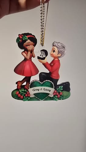 Customer photo review of Marriage Proposal "She Said Yes!" - Personalized Acrylic Ornament, Just Engaged Gifts for Couples