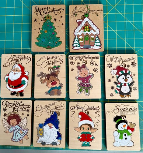 Customer photo review of Christmas cards 10 bundle laser cut svg file