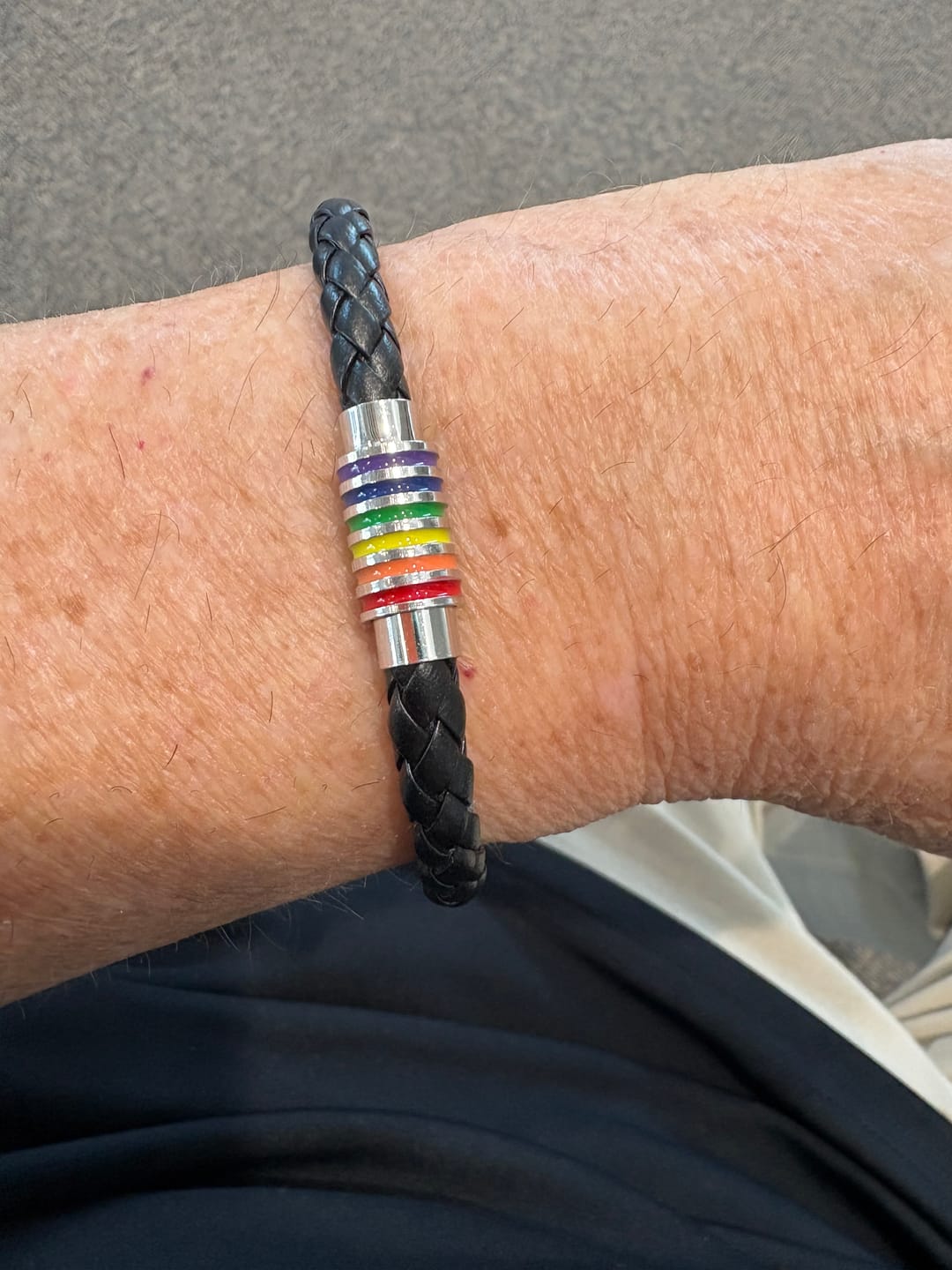 Customer photo review of Rainbow Leather Bracelet