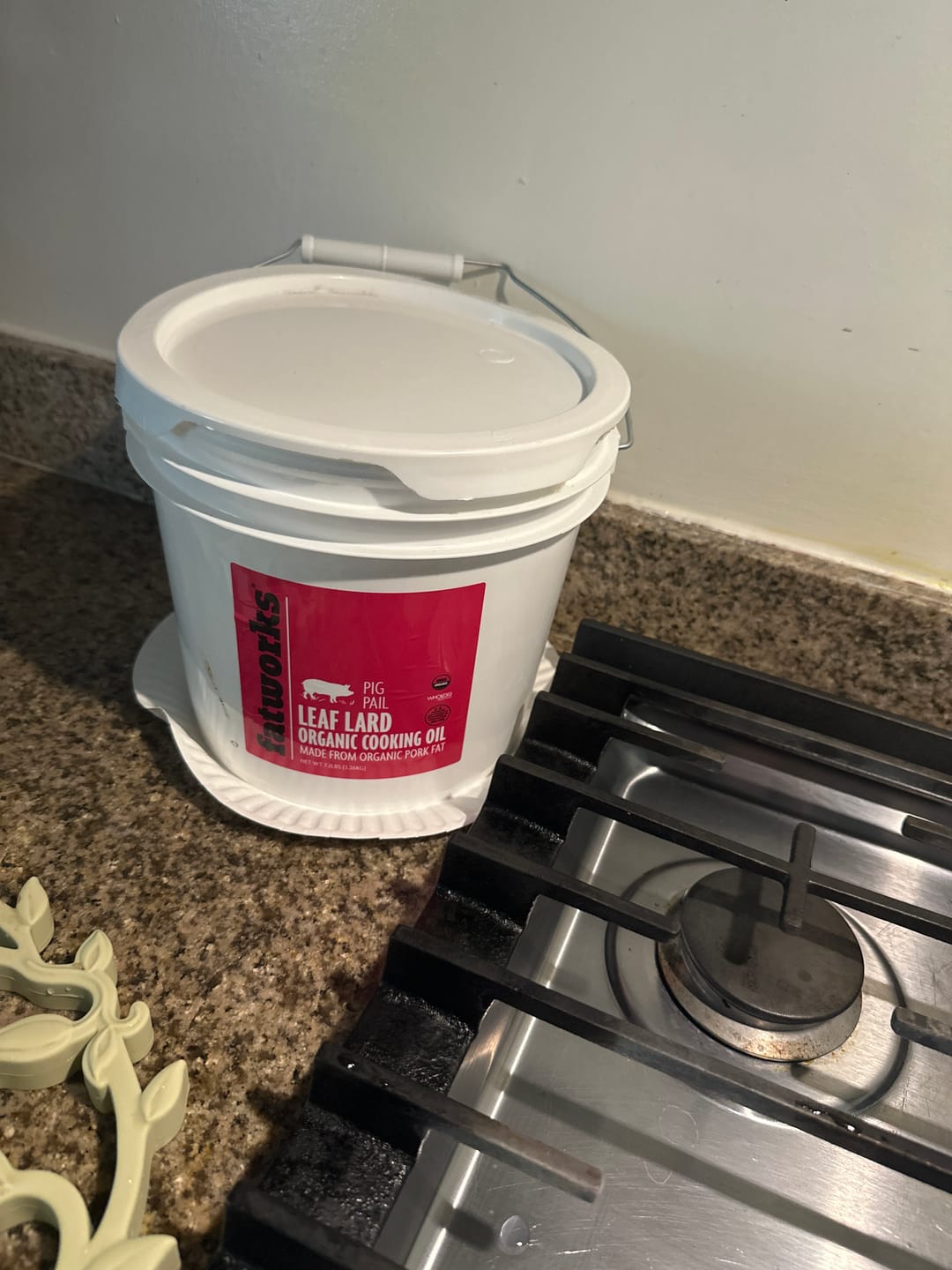 Customer photo review of Organic Leaf Lard Pig Pail-1 GALLON NEW