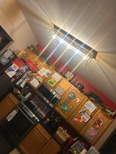 Customer photo review of 5-Light Rectangular Cage Flush Mount Ceiling Light