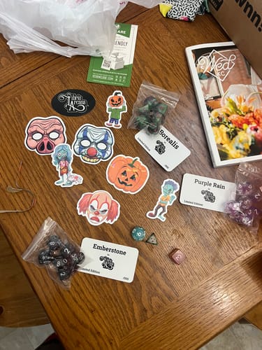 Customer photo review of Emberstone | Resin DND Dice Set | Resin RPG Dice