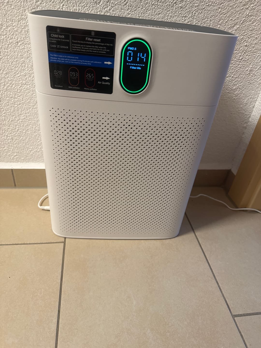 Customer photo review of Smart Luftreiniger V1 Pro – Leistungsstarke HEPA-Filterung mit PM2.5-Sensor, App- und Sprachsteuerung für saubere Raumluft