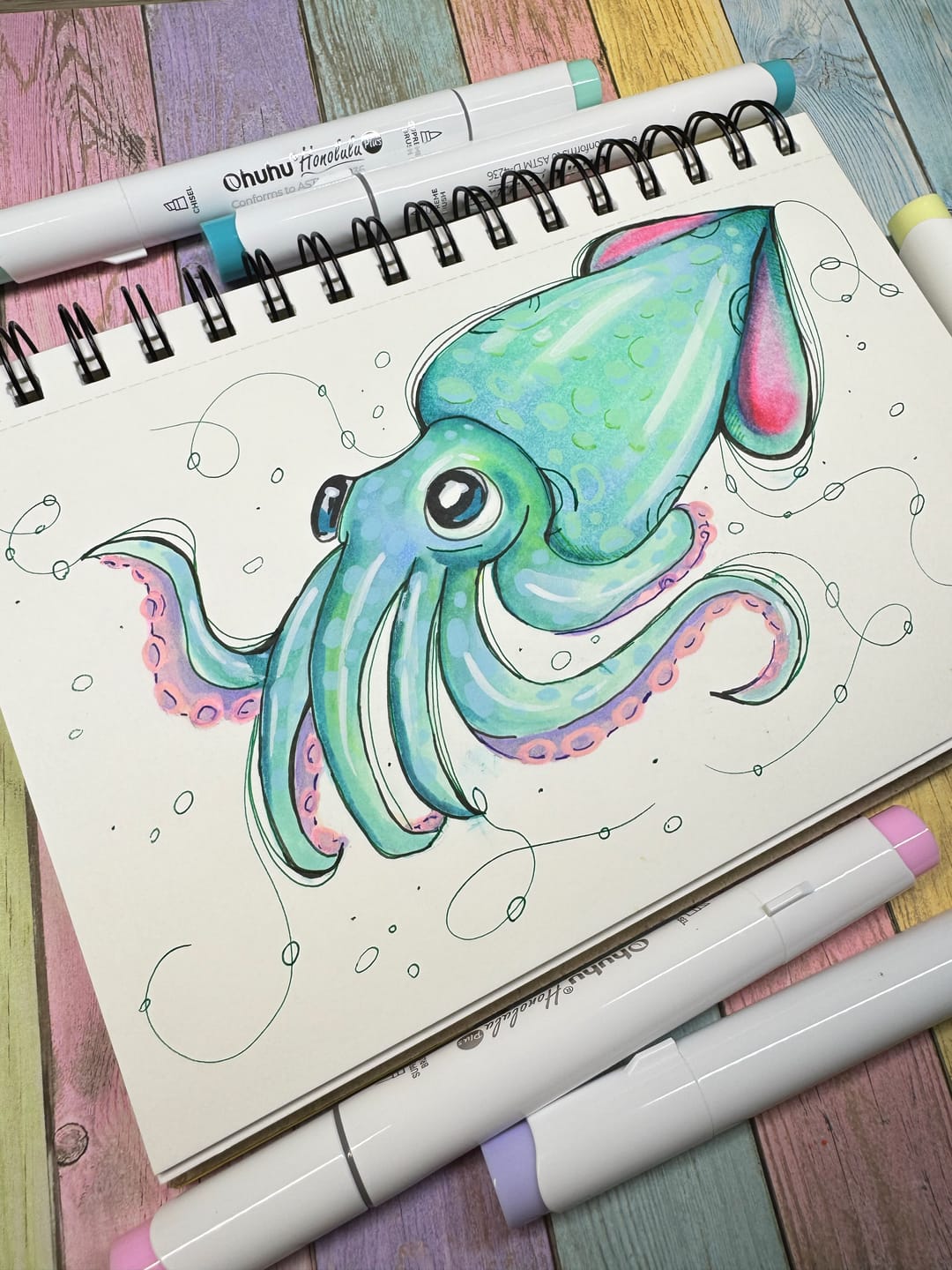 Customer photo review of Ohuhu Honolulu Plus Series Supreme Rubber Brush Tip Markers