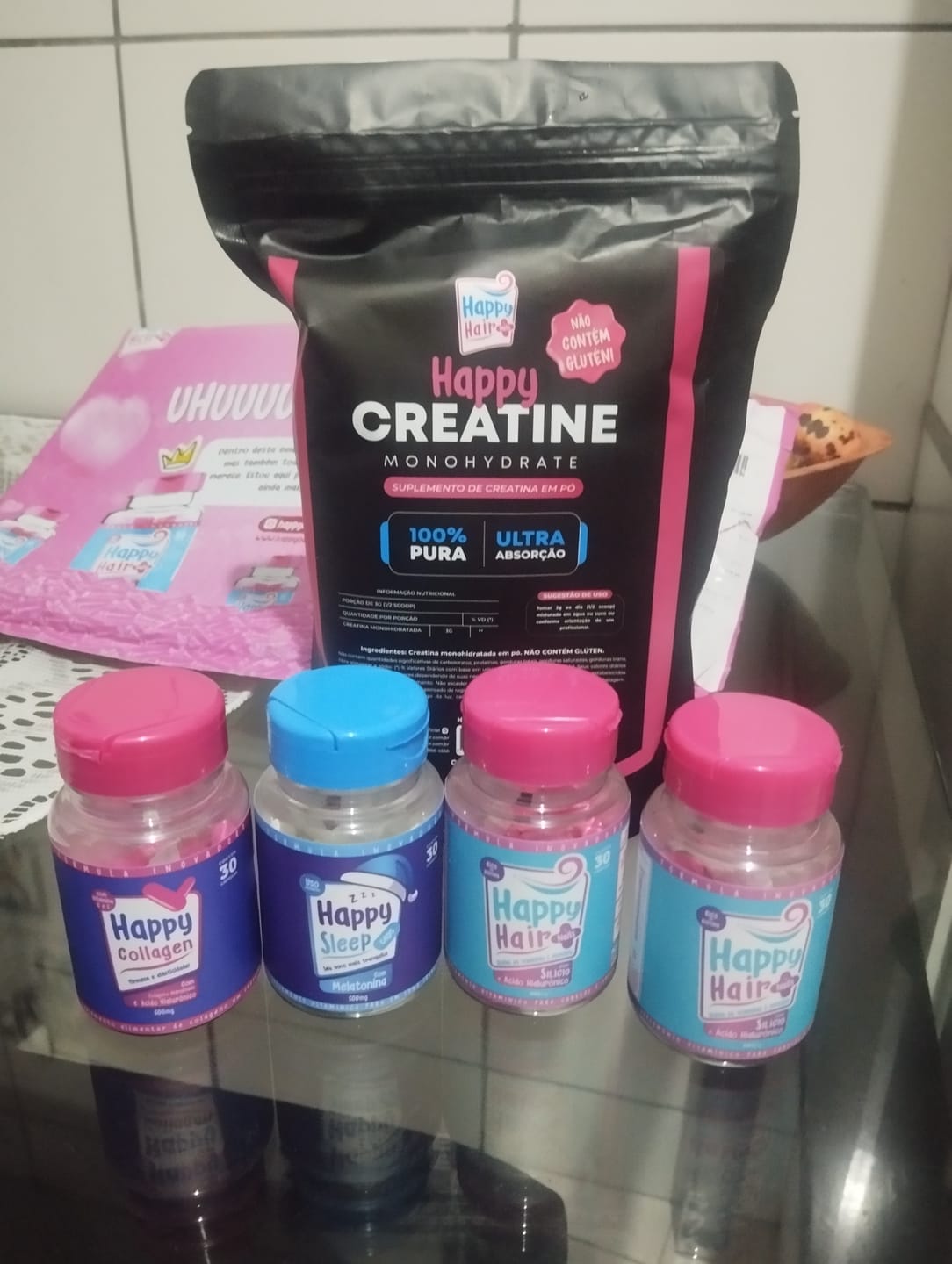 Customer photo review of Creatina Monohidratada 100% Pura 300g - Happy Creatine