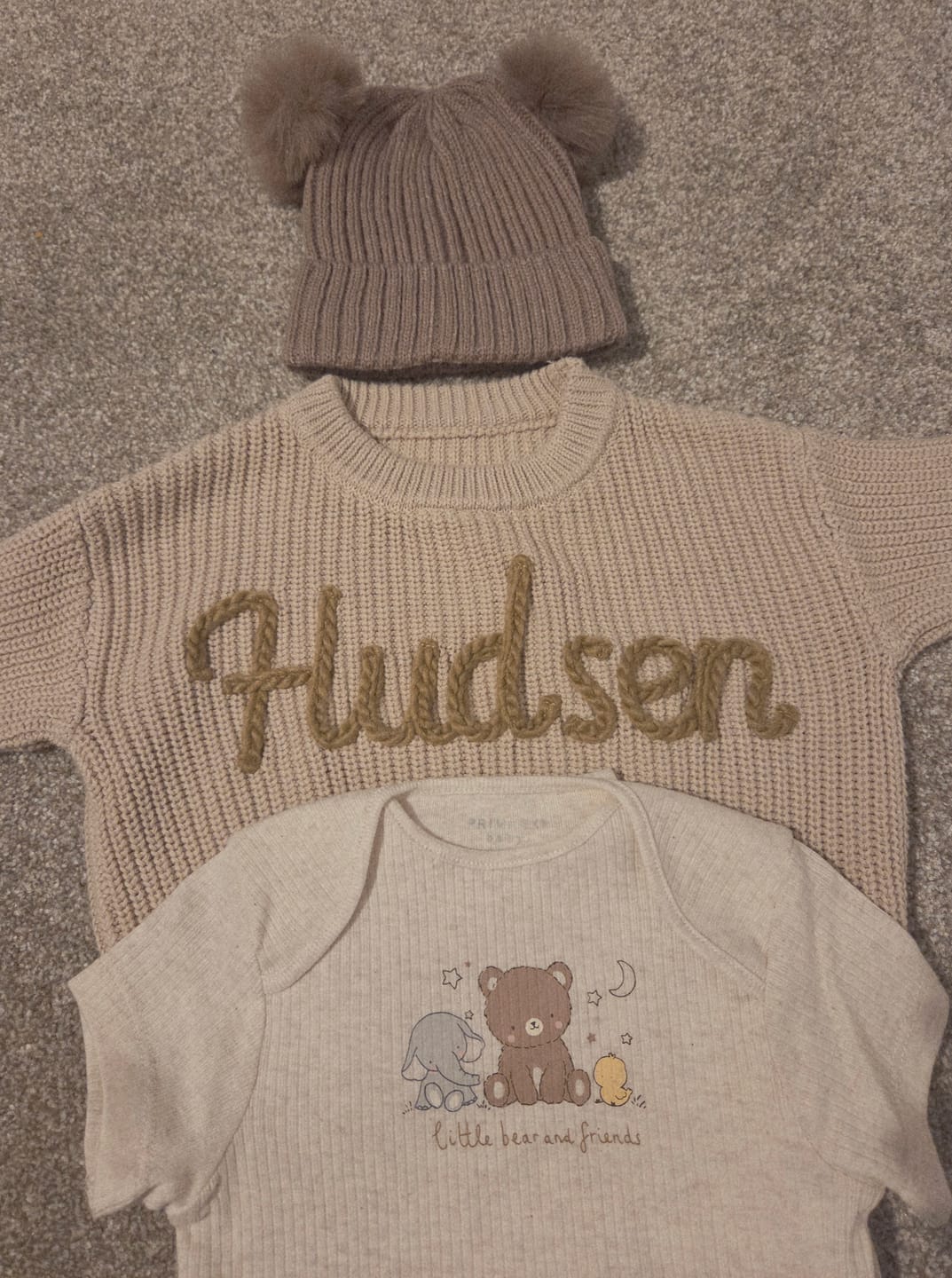Customer photo review of Hand Knitted Personalized Sweater