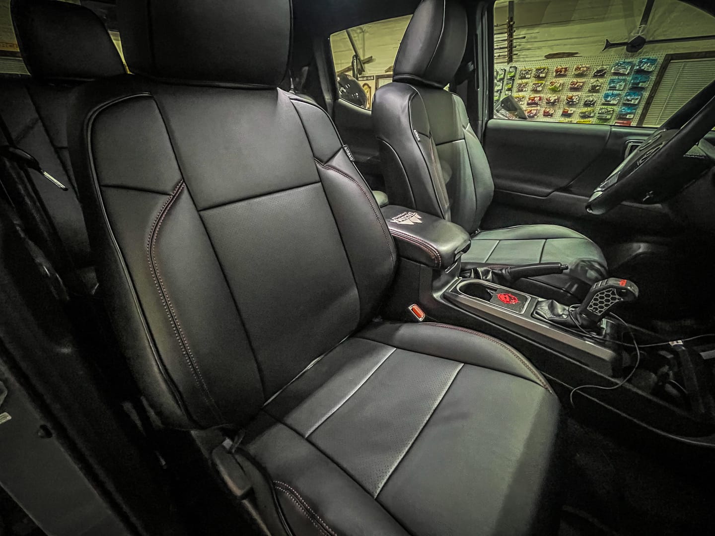 Customer photo review of 2016-23 Toyota Tacoma Custom Leather Seat Covers