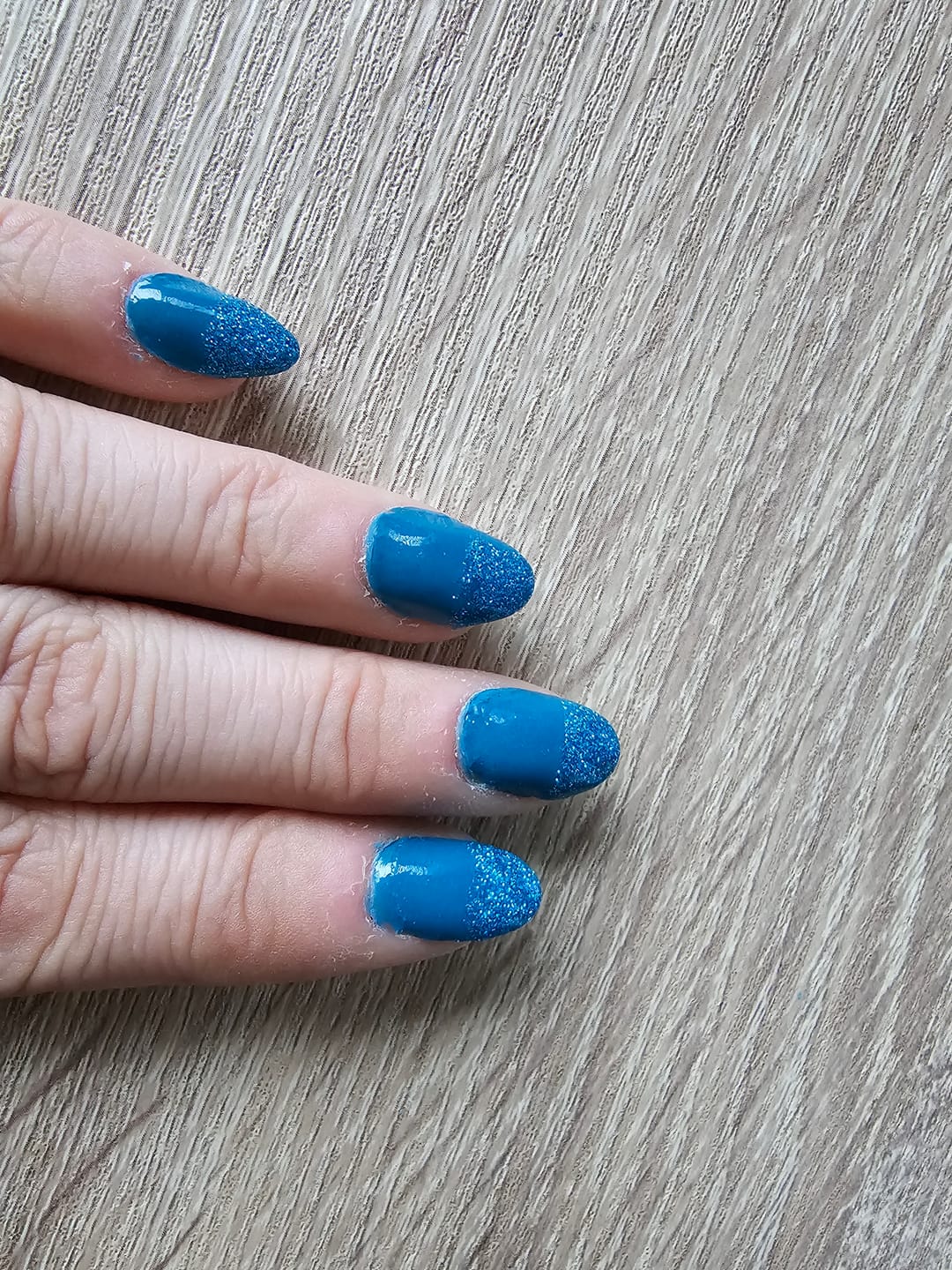 Customer photo review of Haze Blue Dipping Powder