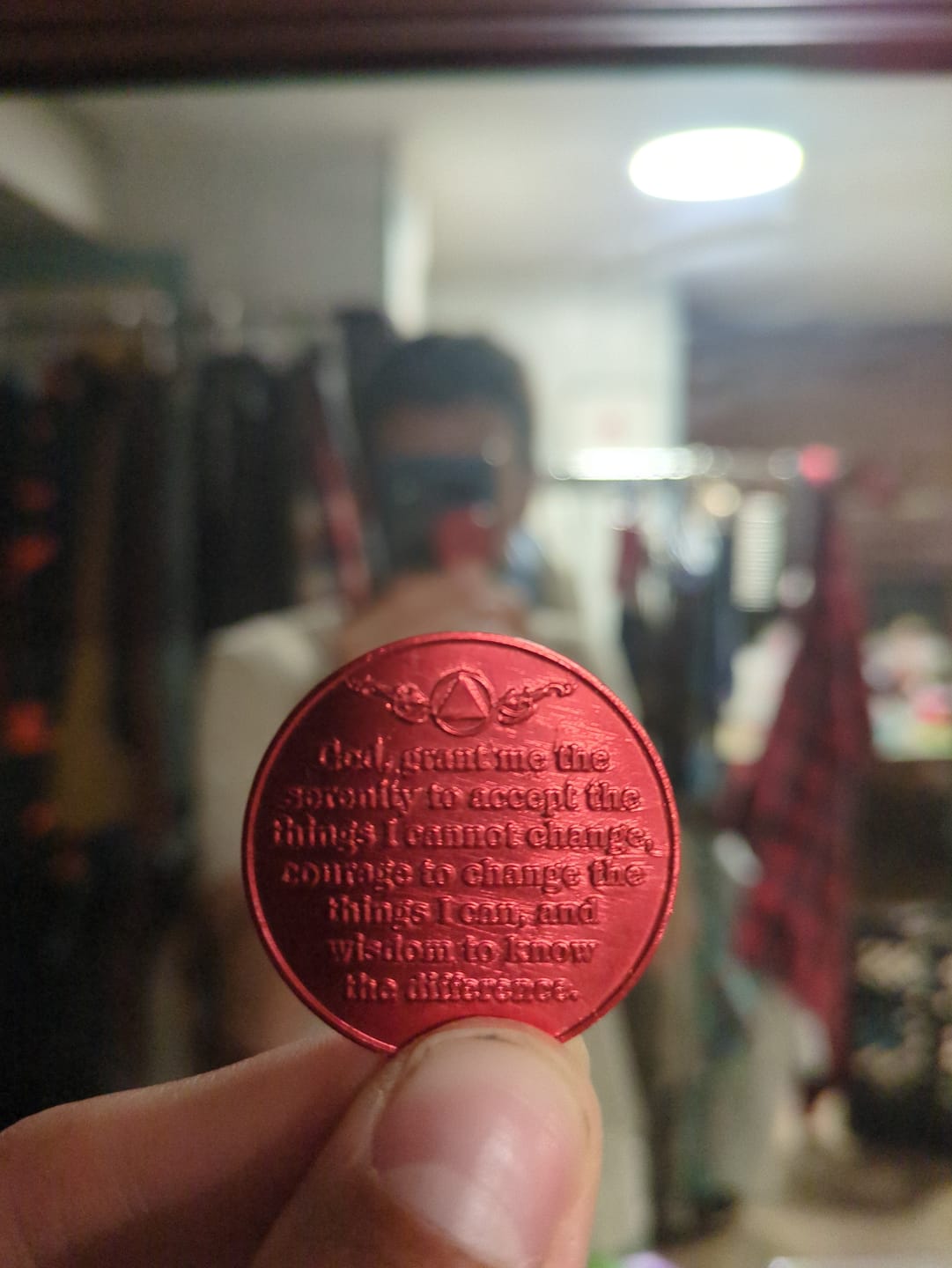 Customer photo review of 24 Hours to 11 Months Sobriety Mint Infinity Aluminum AA Meeting Newcomer Chips