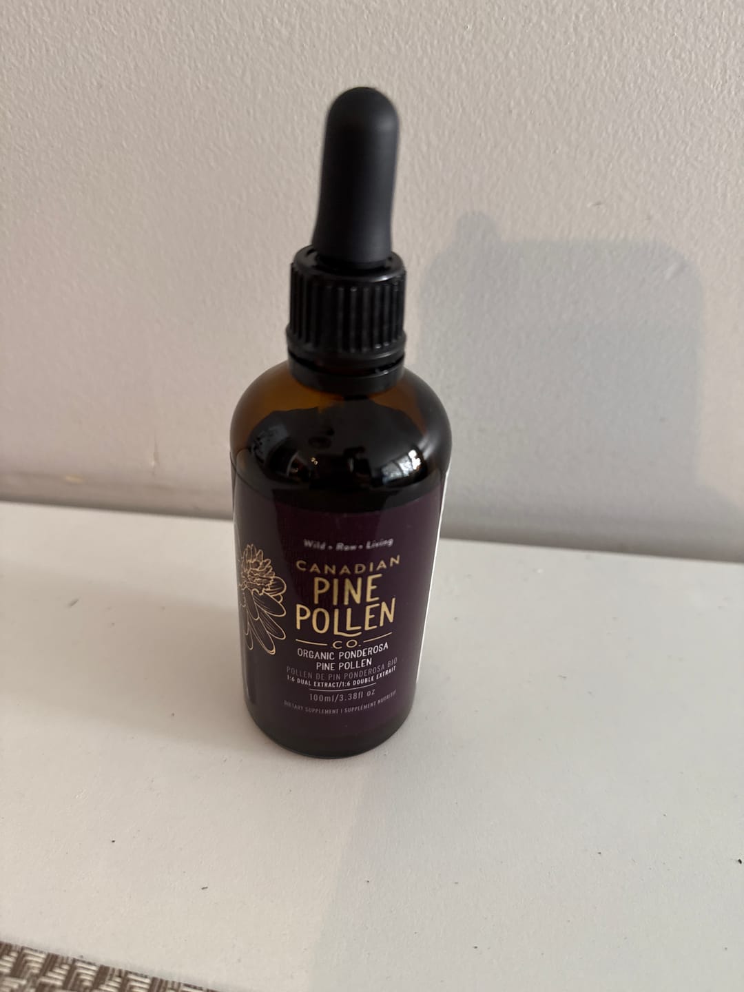 Customer photo review of Wild Ponderosa Pine Pollen Tincture 1:6 - Certified Organic (100mL-3.4 fl oz)