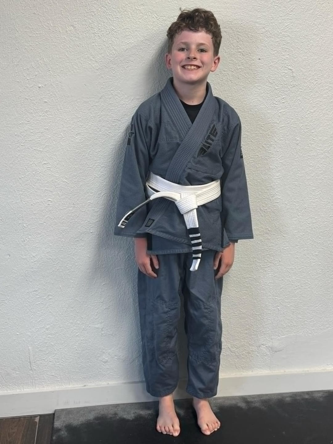 Customer photo review of Core Gray Brazilian Jiu Jitsu Kids BJJ Gi