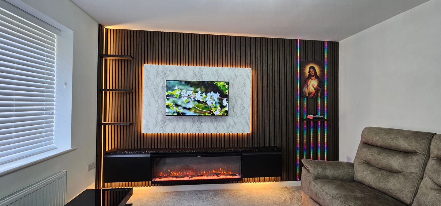 Customer photo review of Acoustic Slat Panel - Smoked Walnut
