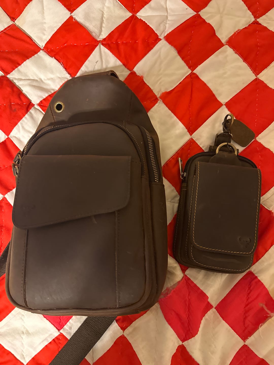 Customer photo review of Cowhide Leather Belt Pouch Waist Bag