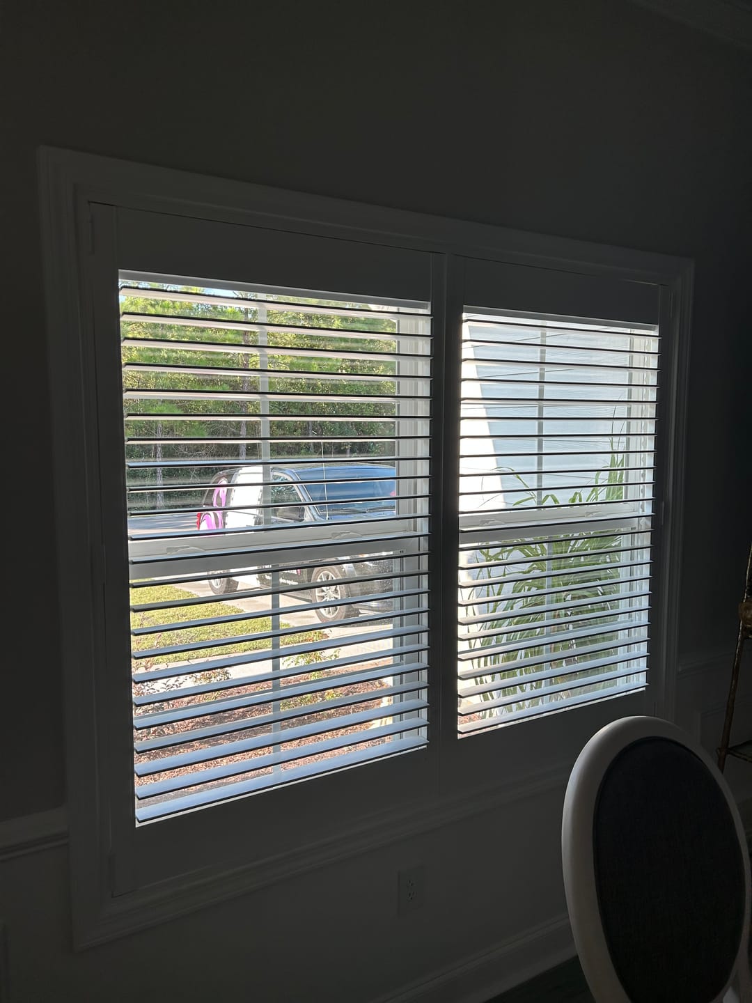 Customer photo review of Painted Wood Plantation Shutter