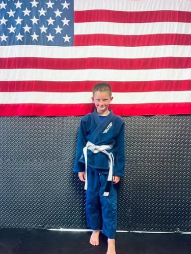 Customer photo review of Core Blue Brazilian Jiu Jitsu Kids BJJ Gi