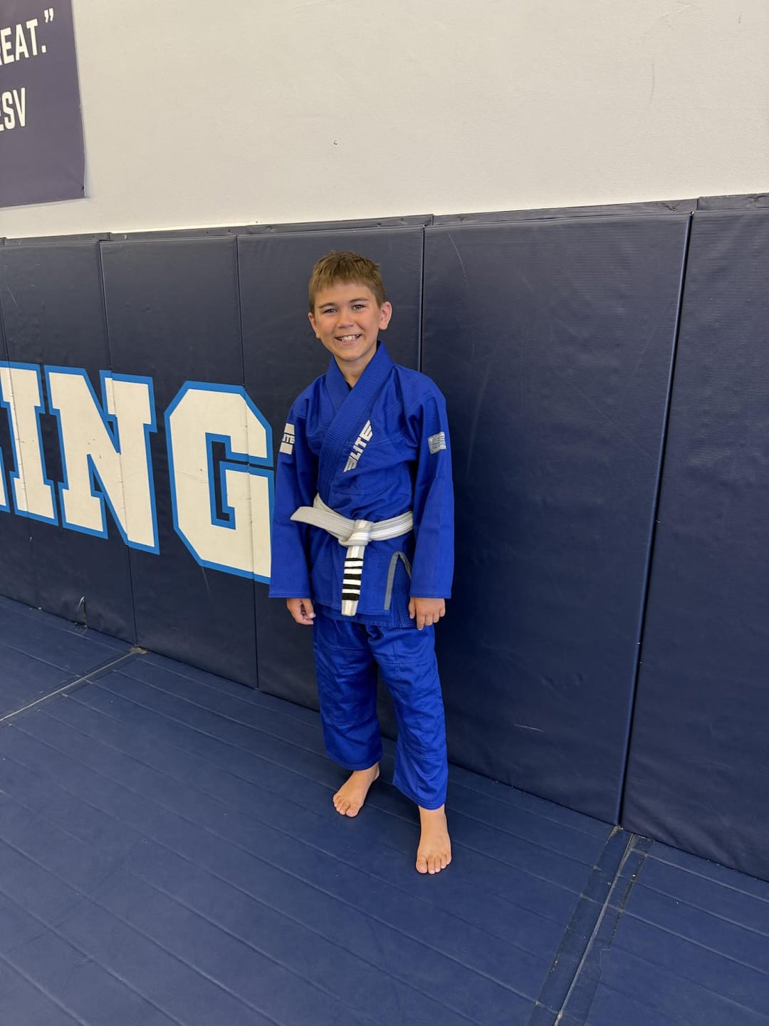 Customer photo review of Core Blue Brazilian Jiu Jitsu Kids BJJ Gi