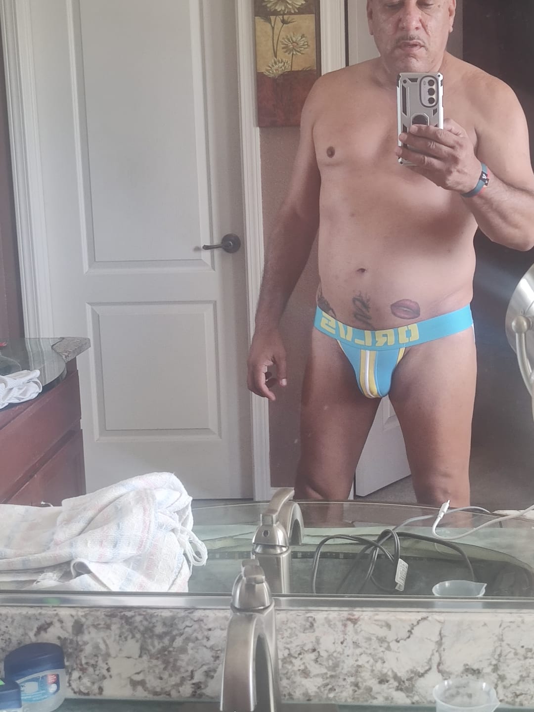 Customer photo review of 3 Pack Men's Large Pouch Low-Rise Sexy Jockstrap