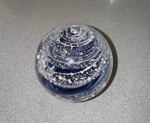 Customer photo review of Sparkle Paperweight with Cremation Ashes