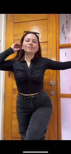 Customer photo review of Pantalón Wide Leg Strass Black