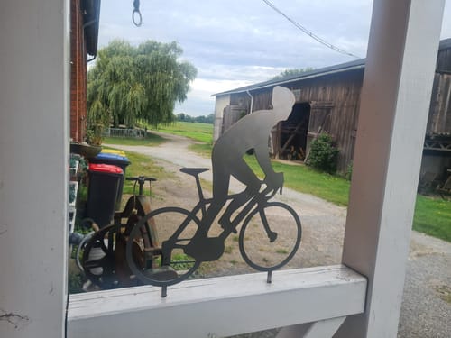 Customer photo review of Gartenstecker Radfahrer