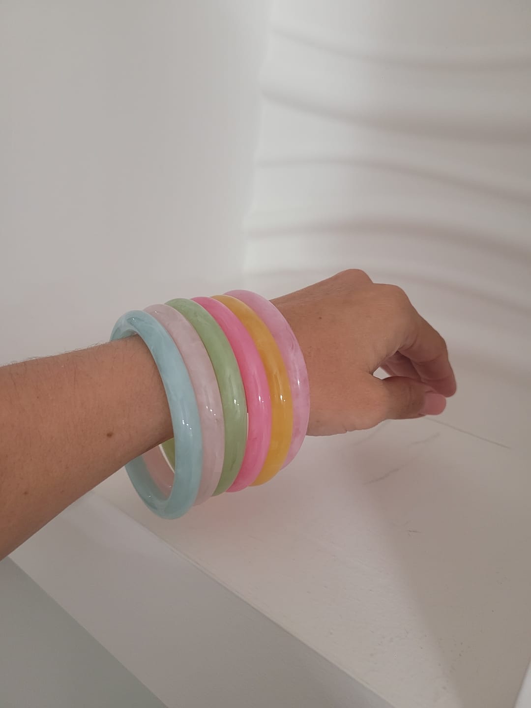 Customer photo review of Tropical Bangles (set of 6)