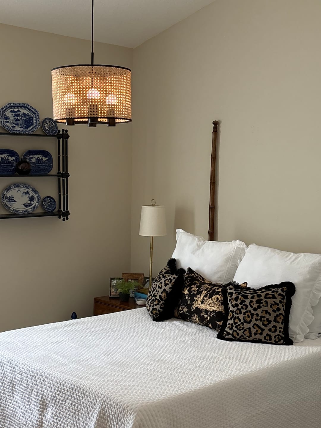 Customer photo review of Coastal Style Handmade Woven Rattan Drum Pendant